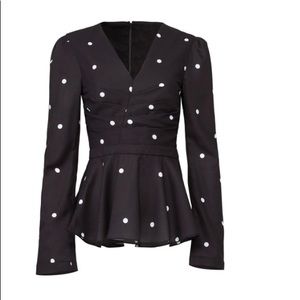 Black and White Polka Dot Women's Top